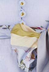 Zimmermann Rebellion Floral Linen Mini Dress Blue 9142DC261BLAV_Blue Aviary_44129845