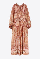 Zimmermann Wanderlust Printed Silk Midi Dress Multicolor 5947DRS262TBML_Tapestry Burgundy Multi_44129990
