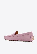 Tod's Gommino Loafers in Nubuck Leather Purple XXW22L0KA20UFQL032_Pink_44130193