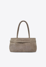 Le Cambon East West Suede Top Handle Bag