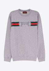 Gucci Web Stripe Print Sweatshirt Gray 848737XJHOK1056_GREY MELANGE MIX_44132639