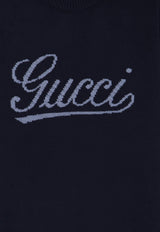 Gucci Logo Embroidered Sweater Navy 795347XKD744071_OLIMPUS BLUE GREY_44132685