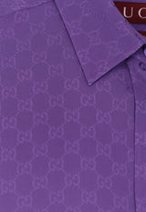 Gucci GG Jacquard Long-Sleeved Shirt Purple 837168Z7ATQ5007_NEW MAGIC PURPLE_44132677