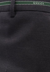 Gucci Logo-Tape Wool Pants Gray 855095ZAS681076_DARK GREY GREEN MC_44132794