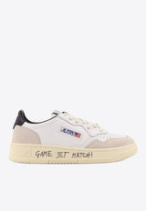 Autry Medalist Leather and Suede Sneakers White AULWMA04WHT BLACK_White_44128607