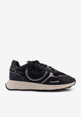 PINKO Leather Low-Top Sneakers Black