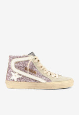 Golden Goose DB Leather High-Top Sneakers Pink