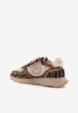 PINKO Leather Low-Top Sneakers Beige