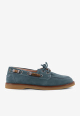 PINKO Logo-Plaque Leather Loafers Blue