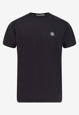 Stone Island Logo-Embroidered Crewneck T-shirt Black