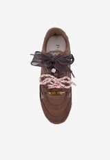 PINKO Leather Low-Top Sneakers Brown