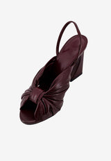Fendi 100 Draped Leather Sandals Plum