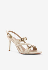 PINKO 80 Leather Stilettos Sandals Black