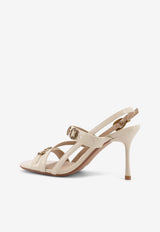 PINKO 80 Leather Stilettos Sandals Black