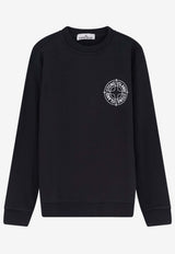 Stone Island Logo-Printed Crewneck Sweatshirt Black