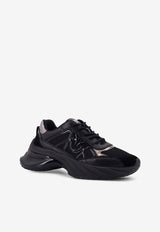 PINKO Leather Low-Top Sneakers Black