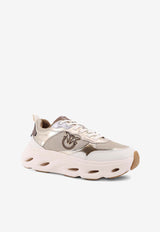 PINKO Leather Low-Top Sneakers Beige