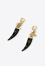 Logo-Engraved Drop Earrings