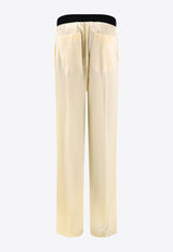 Logo-Embroidered Straight-Leg Pants