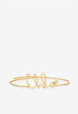 Chloè Logo-Lettering Belt Gold