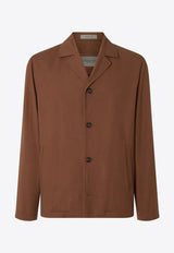 Notched-Collar Wool Overshirt