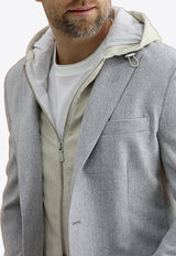 Single-Breasted Wool and Cashmere Jacket