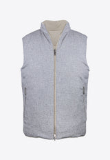 Reversible Suede Zip-Up Vest