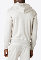 Silk-Blend Hooded Zip-Up Sweatshirt