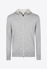 Wool and Silk Hooded Zip-Up Sweatshirt