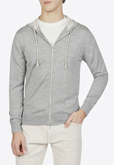 Wool and Silk Hooded Zip-Up Sweatshirt