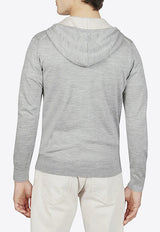 Wool and Silk Hooded Zip-Up Sweatshirt