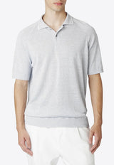 Linen-Blend Knitted Polo T-shirt