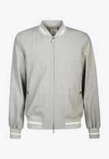 Wool Zip-Up Bomber Jacket