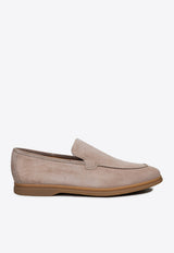 Suede Loafers with Engraved-Logo