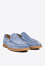 Suede Loafers with Engraved-Logo