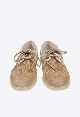 Raffia and Suede Derby Shoes