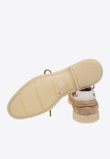 Raffia and Suede Derby Shoes