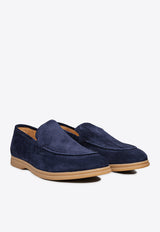 Suede Loafers with Engraved-Logo