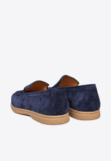 Suede Loafers with Engraved-Logo