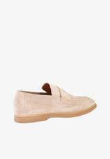 Suede Loafers with Penny-Strap