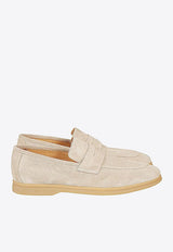 Suede Loafers with Penny-Strap