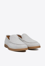 Suede Loafers with Engraved-Logo