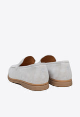 Suede Loafers with Engraved-Logo