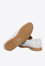 Suede Loafers with Engraved-Logo