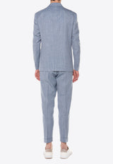 Single-Breasted Wool-Blend Suit