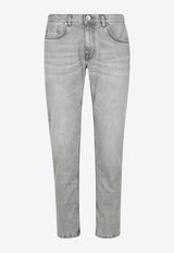 Washed Straight-Leg Jeans