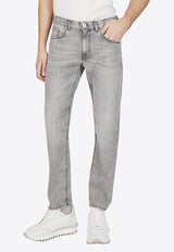 Washed Straight-Leg Jeans