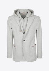 Single-Breasted Hooded Blazer