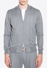 Striped Zip-Up Sweatshirt