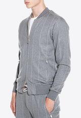 Striped Zip-Up Sweatshirt